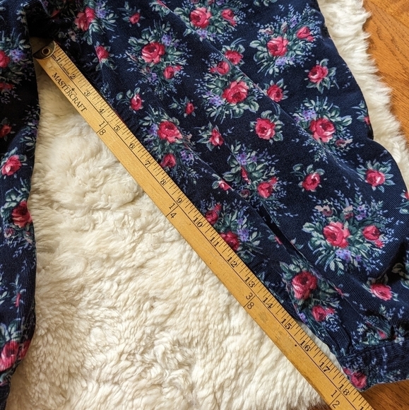 Vintage Laura Ashley floral print corduroy jumpsuit girls 9-10 - Picture 14 of 15